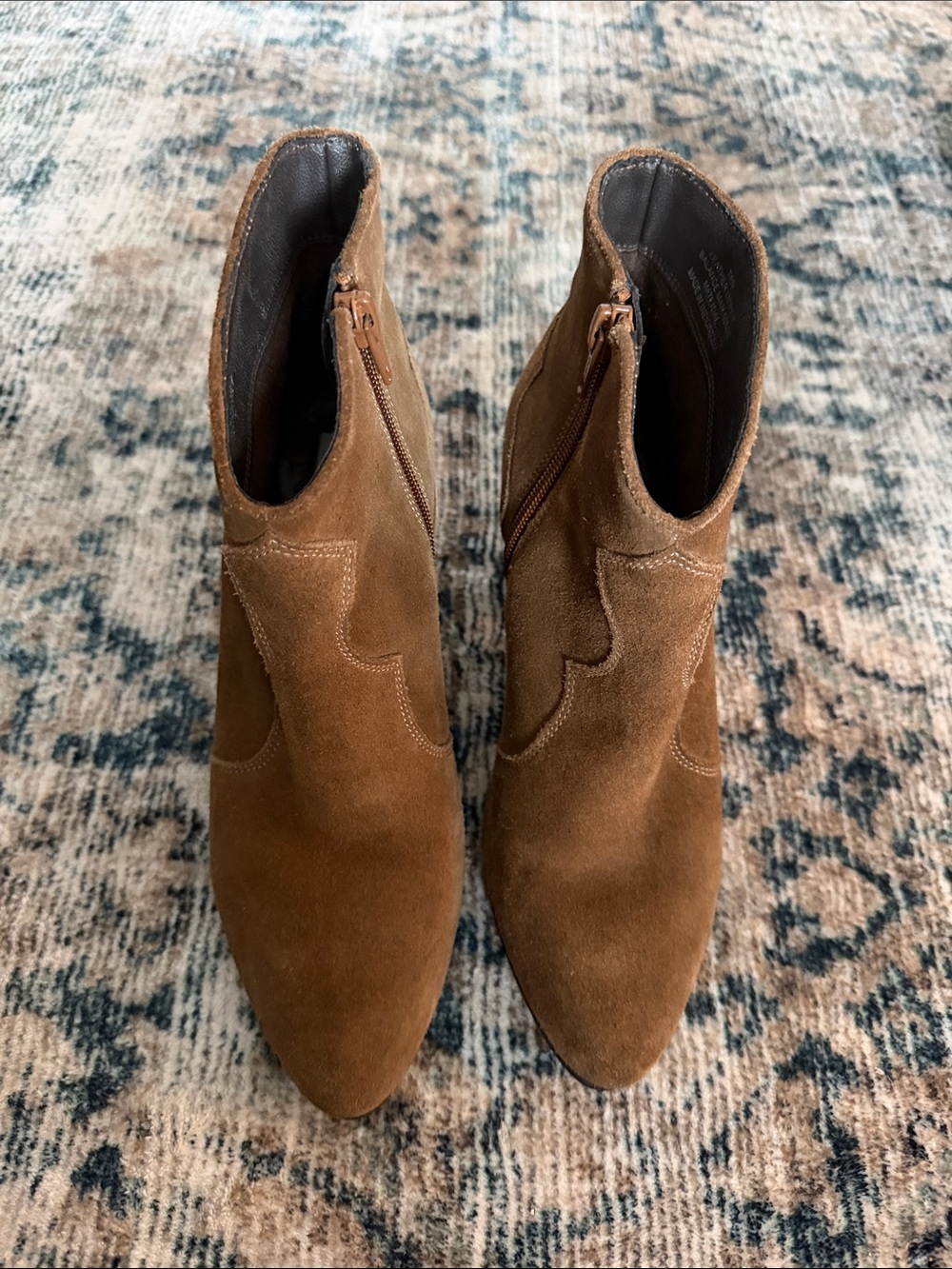 Steve Madden Brown Suede Ankle Booties with Side Zip